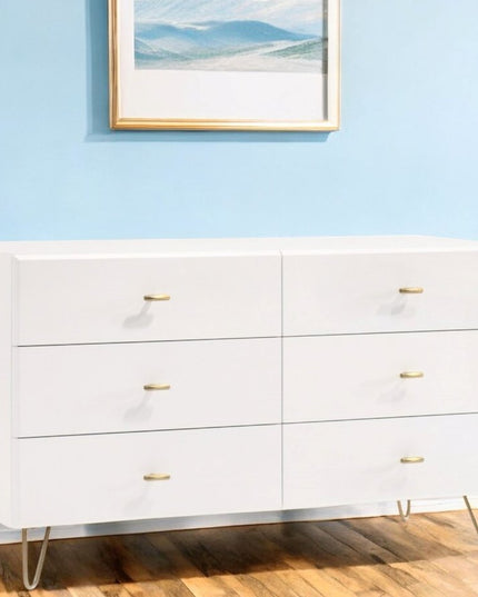 30" White Manufactured Wood Five Drawer Chest