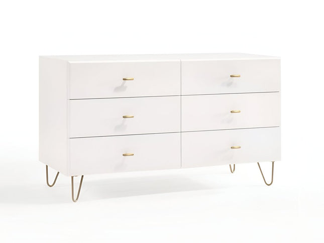 30" White Manufactured Wood Five Drawer Chest