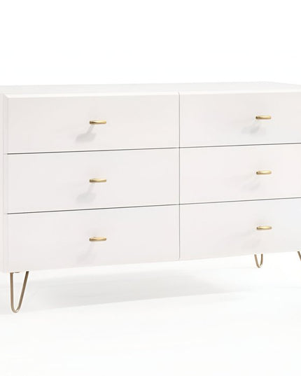 30" White Manufactured Wood Five Drawer Chest