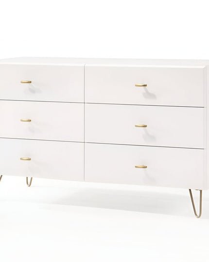 30" White Manufactured Wood Five Drawer Chest