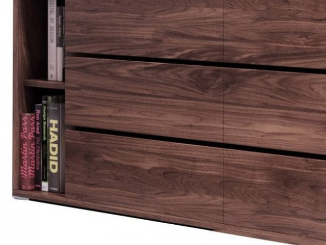 63" Walnut Solid Wood Six Drawer Double Dresser