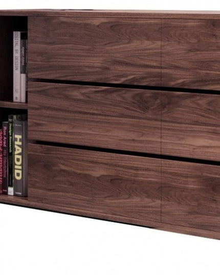 63" Walnut Solid Wood Six Drawer Double Dresser