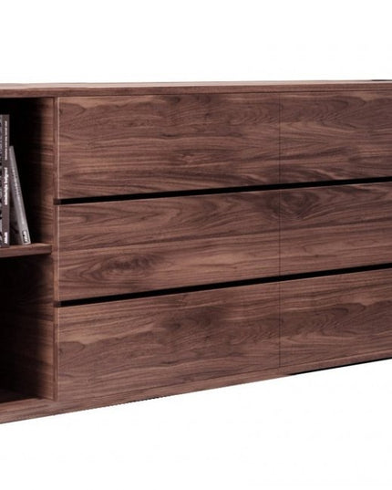 63" Walnut Solid Wood Six Drawer Double Dresser