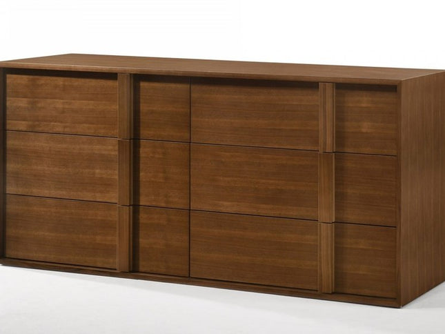 65" Walnut Solid Wood Six Drawer Double Dresser