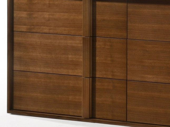 65" Walnut Solid Wood Six Drawer Double Dresser