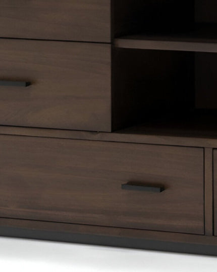 63" Walnut Six Drawer Double Dresser