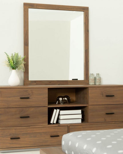 63" Walnut Six Drawer Combo Dresser