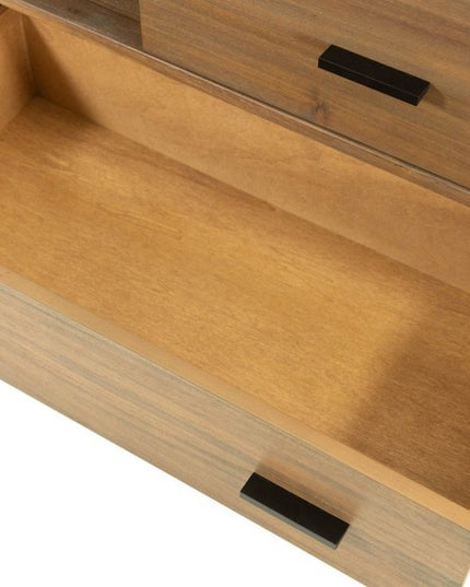 63" Walnut Six Drawer Combo Dresser