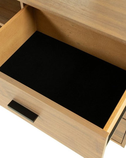 63" Walnut Six Drawer Combo Dresser