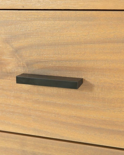 63" Walnut Six Drawer Combo Dresser