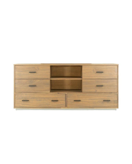 63" Walnut Six Drawer Combo Dresser
