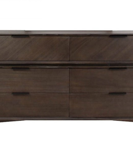 65" Acacia Solid Wood Six Drawer Double Dresser