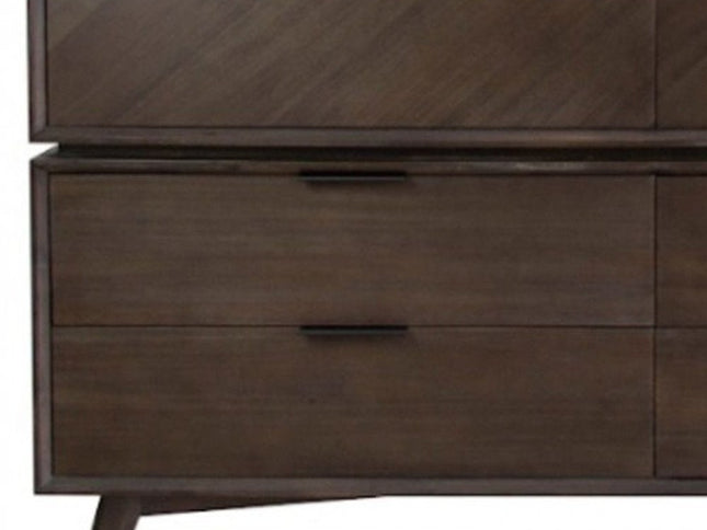 65" Acacia Solid Wood Six Drawer Double Dresser