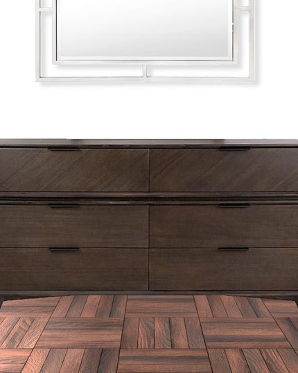 65" Acacia Solid Wood Six Drawer Double Dresser
