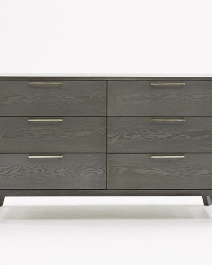 30" Grey Wash Solid Wood Five Drawer Chest