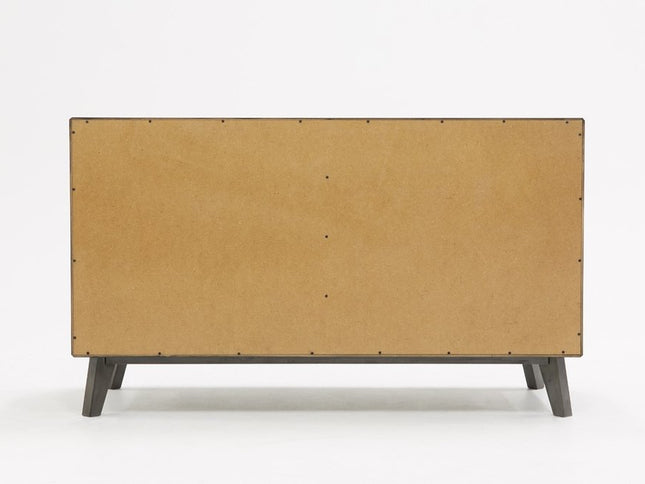 51" Grey Wash Solid Wood Six Drawer Double Dresser