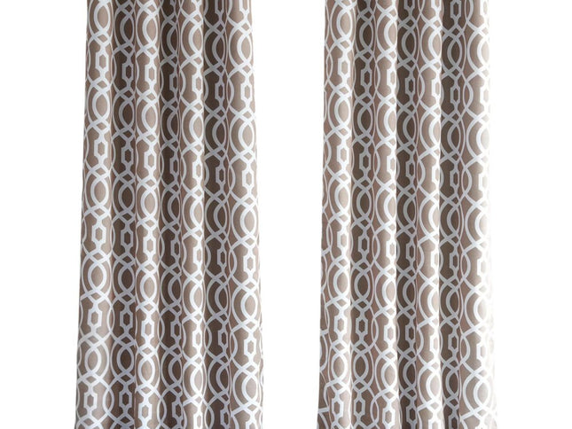 84" Taupe Trellis Black Out Window Curtain Panel