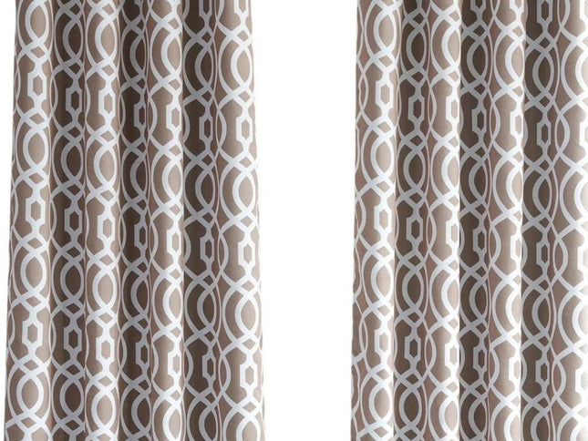 84" Taupe Trellis Black Out Window Curtain Panel