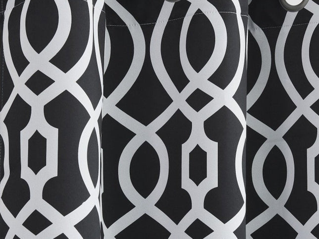 84" Jet Black Trellis Black Out Window Curtain Panel