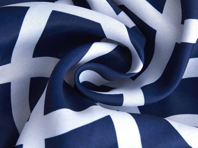 84" Navy Blue Trellis Black Out Window Curtain Panel