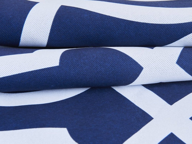 84" Navy Blue Trellis Black Out Window Curtain Panel