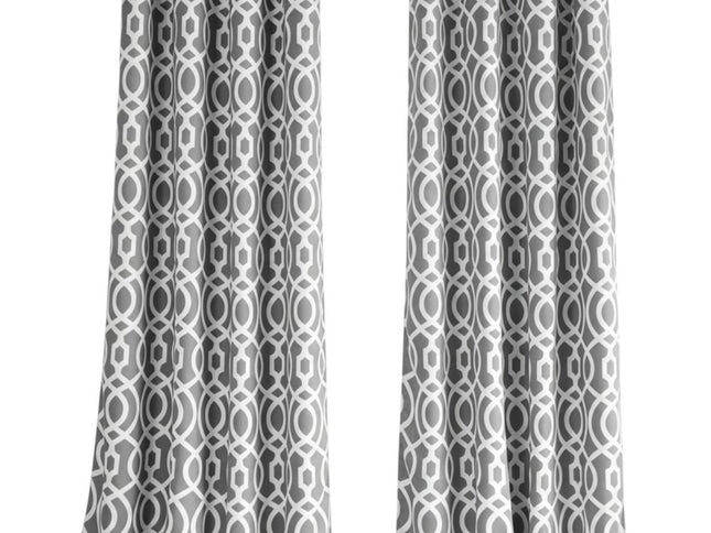 84" Gray Trellis Black Out Window Curtain Panel
