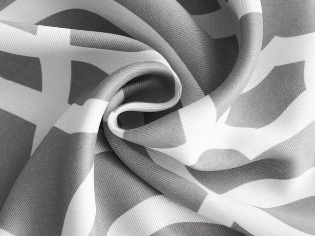 84" Gray Trellis Black Out Window Curtain Panel