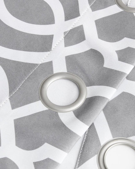 84" Gray Trellis Black Out Window Curtain Panel