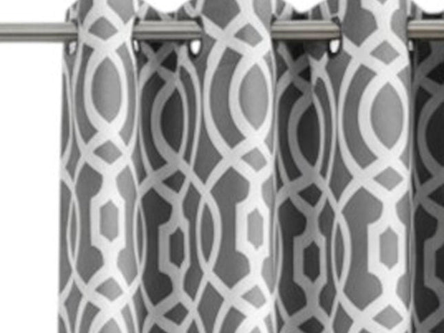 84" Gray Trellis Black Out Window Curtain Panel