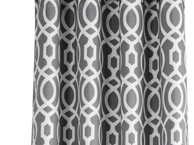 84" Gray Trellis Black Out Window Curtain Panel