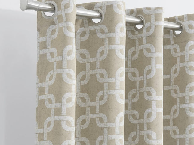84” Sand Interlock Pattern Window Curtain Panel