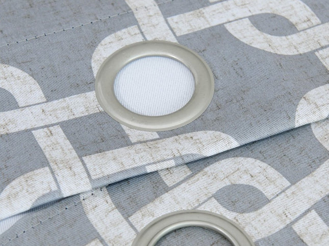 84” Silver Interlock Pattern Window Curtain Panel