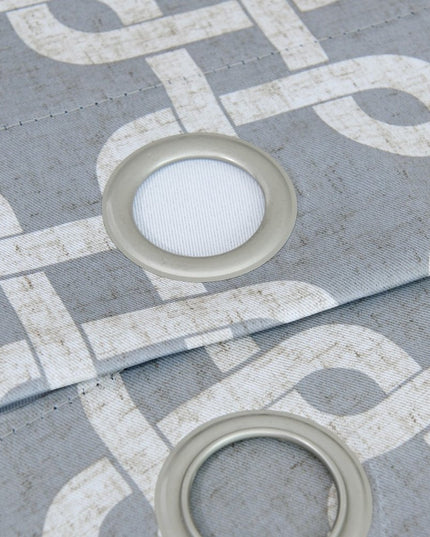84” Silver Interlock Pattern Window Curtain Panel