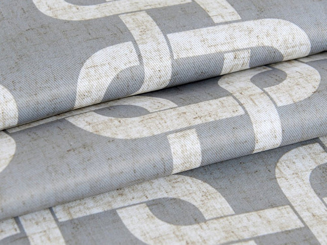 84” Silver Interlock Pattern Window Curtain Panel