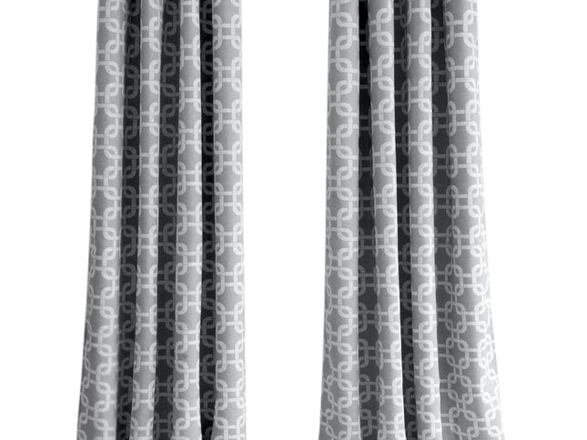 84” Silver Interlock Pattern Window Curtain Panel