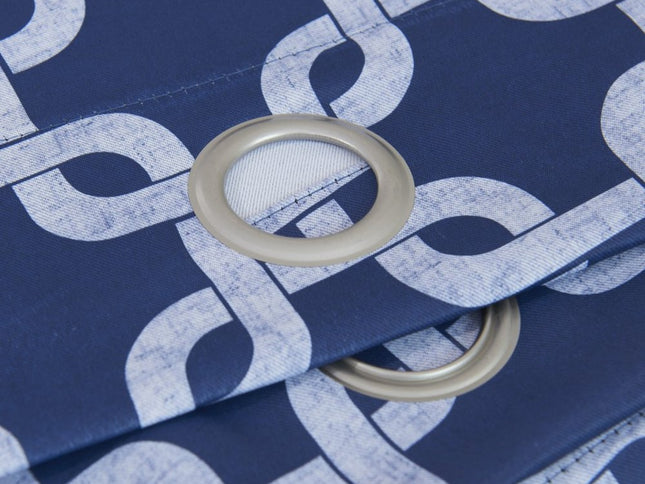 84” Navy Interlock Pattern Window Curtain Panel