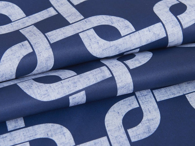 84” Navy Interlock Pattern Window Curtain Panel