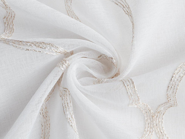 84” Charcoal Trellis Pattern Embroidered Window Curtain Panel