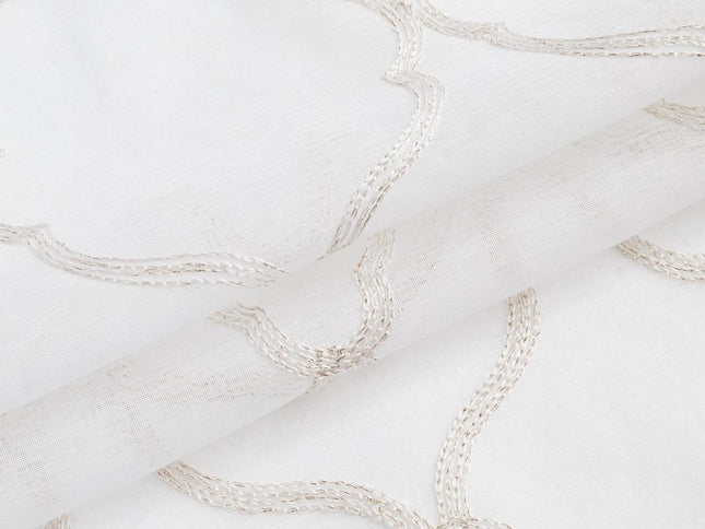 84” Charcoal Trellis Pattern Embroidered Window Curtain Panel