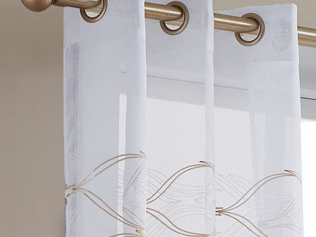 Set of Two 84"  Gold Wave Embroidered Window Panels