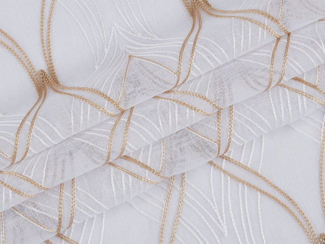 Set of Two 84"  Gold Wave Embroidered Window Panels