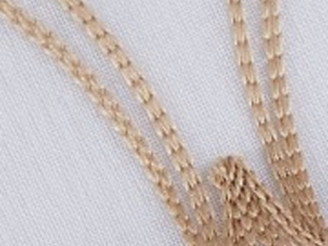 Set of Two 96" Gold and White SemiSheer Curtains