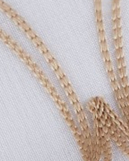 Set of Two 96" Gold and White SemiSheer Curtains