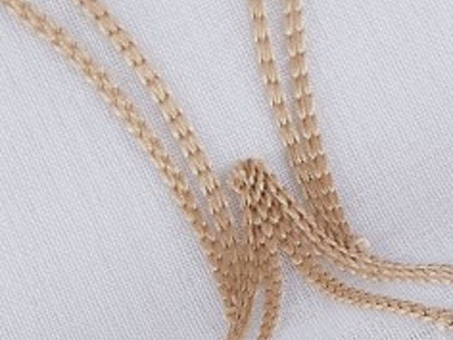 Set of Two 96" Gold and White SemiSheer Curtains