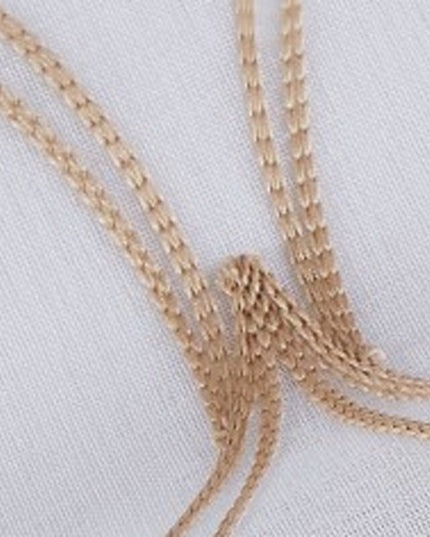 Set of Two 96" Gold and White SemiSheer Curtains