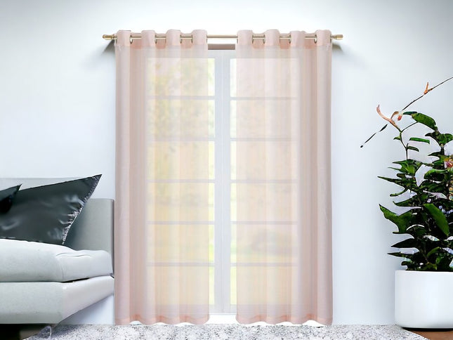 Set of Two 84"  Blush Solid Modern Window Panels