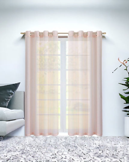 Set of Two 84"  Blush Solid Modern Window Panels