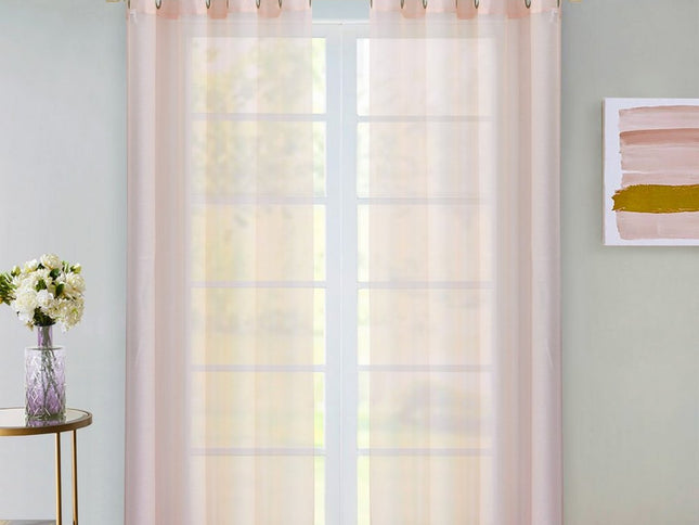 Set of Two 84"  Blush Solid Modern Window Panels