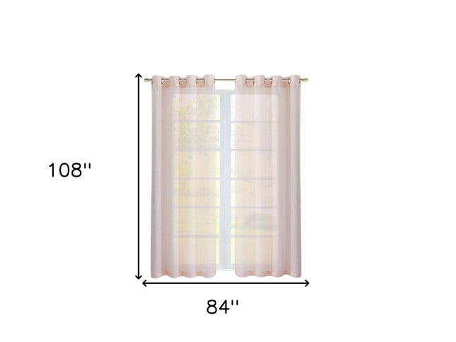 Set of Two 84"  Blush Solid Modern Window Panels