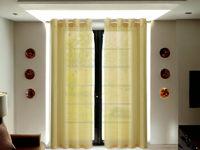 Set of Two 84"  Gold Solid Modern Window Panels